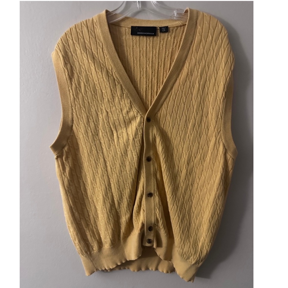 Greg Norman Collection Tan Cable Knit Vest - Picture 1 of 5
